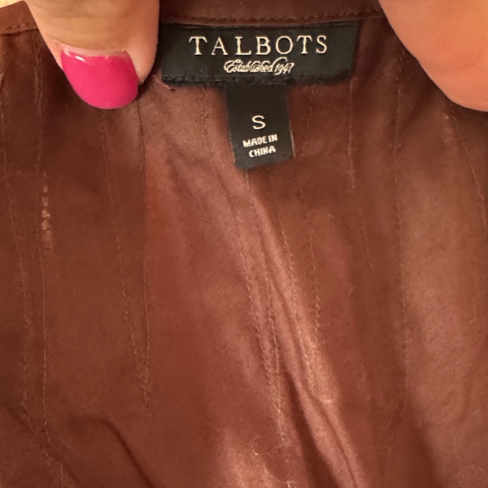 Talbots Rich Brown Pleated Blouse - Picture 3 of 3